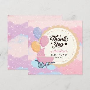 Carte De Remerciements Dreamy Pastel Nuds Baby shower simple