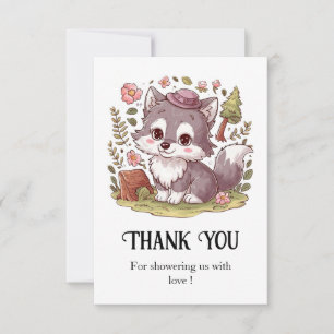 Carte De Remerciements Dreamy Pretty Wolf Baby shower