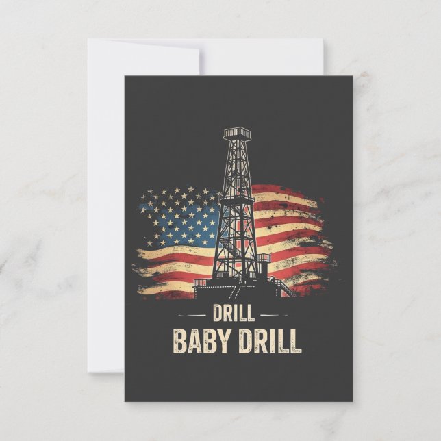 Carte De Remerciements Drill Baby Drill American Trump Energy Economy (Devant)
