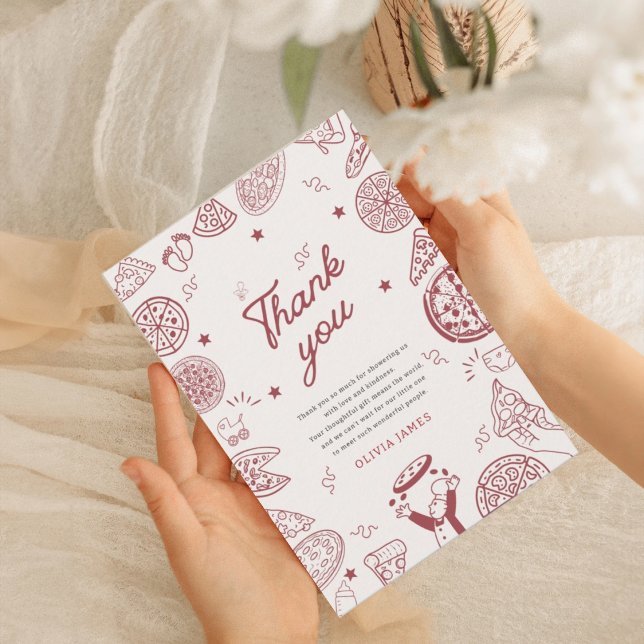 Carte De Remerciements Drôle baby shower à pizza de livraison spéciale (Créateur téléchargé)