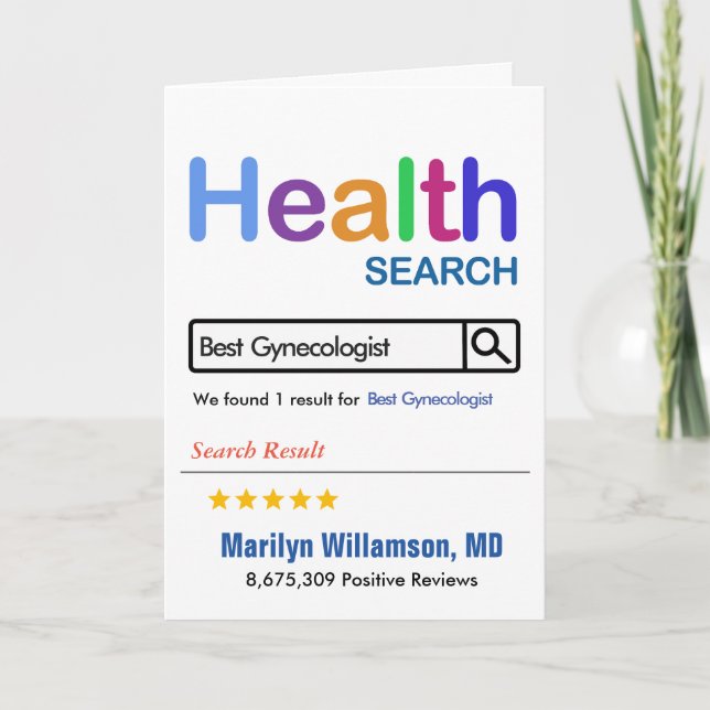 Carte De Remerciements Drôle cadeau meilleur gynécologue (Devant)