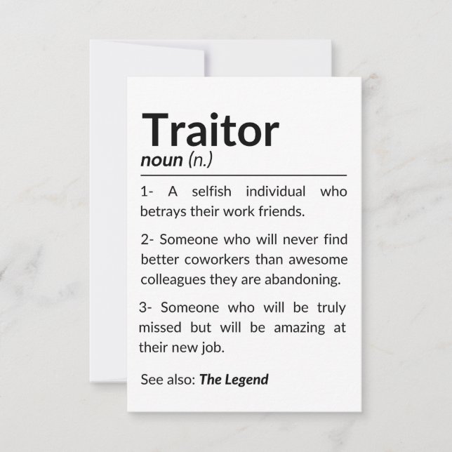 Carte De Remerciements Drôle collègue d'adieu, collègue quittant son empl (Devant)