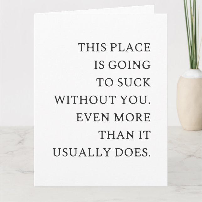 Carte De Remerciements Drôle CoWorker quitter - Drôle nouveau travail (Devant)