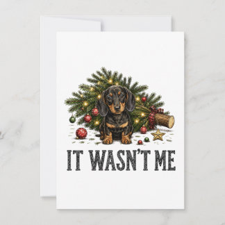 Carte De Remerciements Drôle de Dachshund Noël Ce n'était pas moi