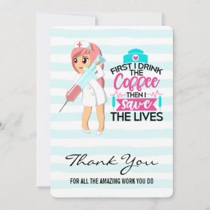 Carte De Remerciements Drôle de dire avec l'hypodermique Journée des infi