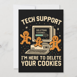 Carte De Remerciements Drôle de support technique Supprimer les cookies