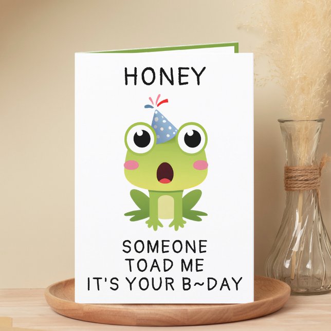Carte De Remerciements Drôle Grenouille Toad Croak Épouse Joyeux annivers (Funny Frog Toad Croak Spouse Happy Birthday Thank You Card)