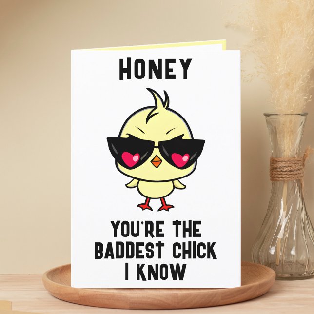 Carte De Remerciements Drôle Mauvais Poulets Époux Époux Joyeux Anniversa (Funny Bad Chick Chicken Spouse Happy Birthday Thank You Card)