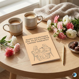 Carte De Remerciements Drôle Thérapeute Impayée Meilleure Amie Galentine'