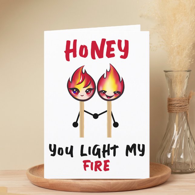 Carte De Remerciements Drôle Tu Allumes Mon Feu Parfait Match Anniversair (Funny You Light My Fire Perfect Match Birthday Thank You Card)