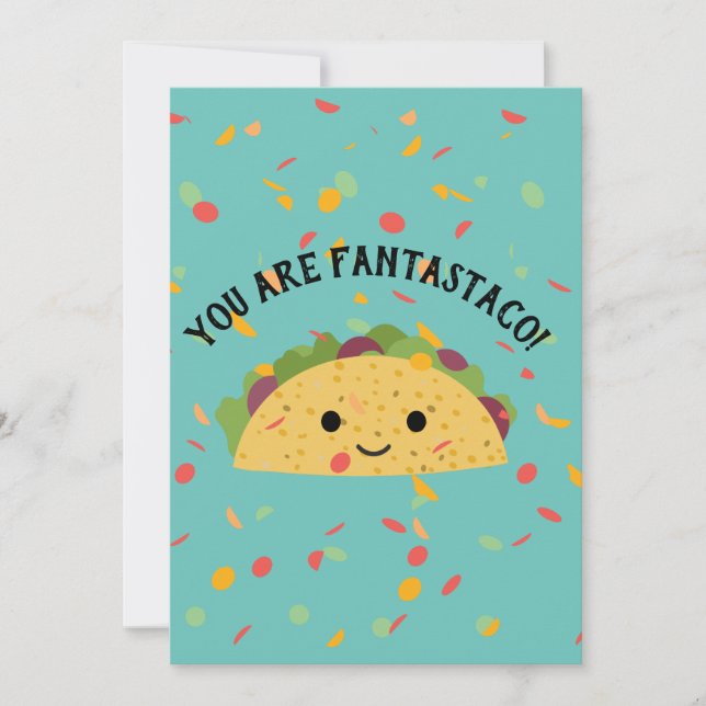 Carte De Remerciements Drôle Vous êtes Fantastaco Cute Kawaii Taco (Devant)
