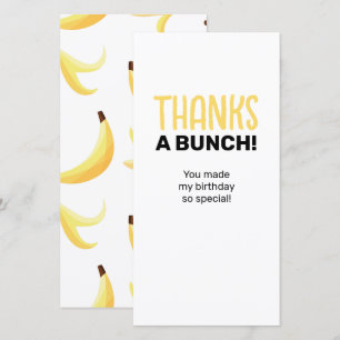 Carte De Remerciements Drôles de faveurs de fête à la banane rétro avec j