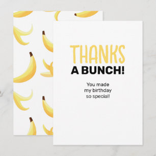Carte De Remerciements Drôles de faveurs de fête à la banane rétro avec j
