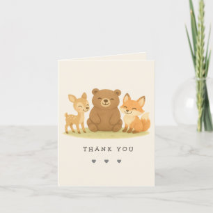 Carte de remerciements du Baby shower animal des b