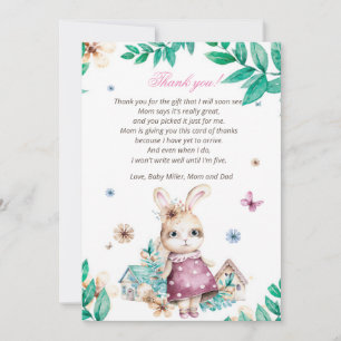 Carte de remerciements du Baby shower de filles de