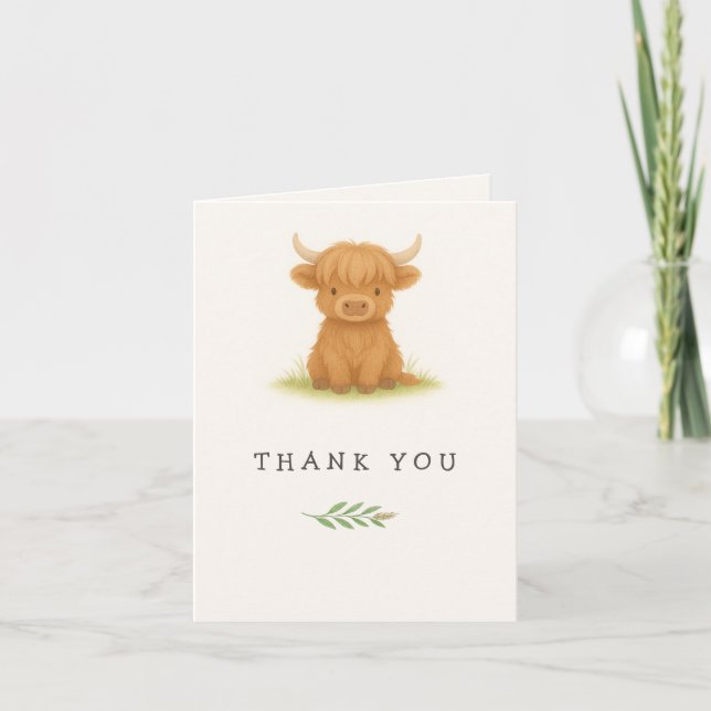 Carte de remerciements du Baby shower de la vache  (Devant)