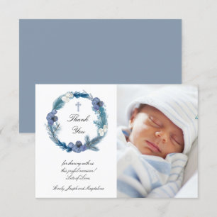 carte de remerciements du baptême d'hiver