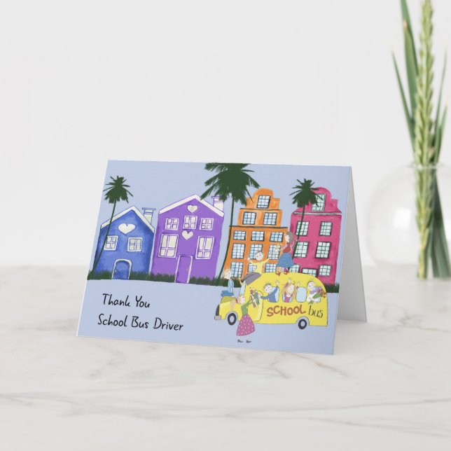 Carte de remerciements du conducteur de bus scolai (Devant)