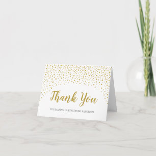 Carte de remerciements du fournisseur Mariage Gold