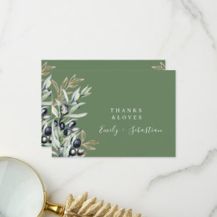 Carte de remerciements du Mariage botanique de la