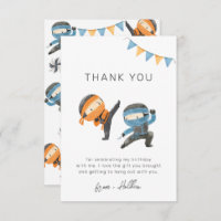 Carte de remerciements du parti Blue Ninja