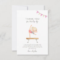 Carte de remerciements du parti Gymnastique