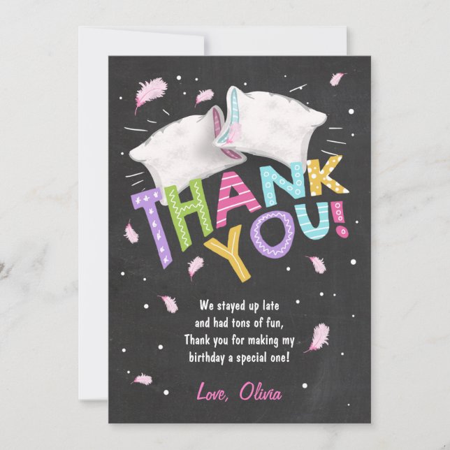 Carte de remerciements du pyjama de la fête du boi (Devant)