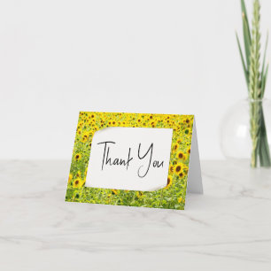 Carte de remerciements du terrain de tournesol