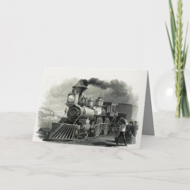 Carte de remerciements du train à vapeur vintage (Devant)