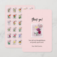 Carte de remerciements du transporteur de timbres-