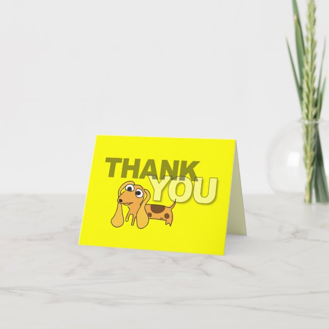 Carte de remerciements Duchound jaune (Devant)