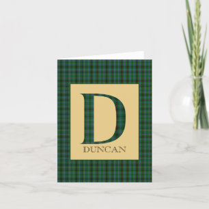 Carte De Remerciements Duncan Tartan Monogramme D