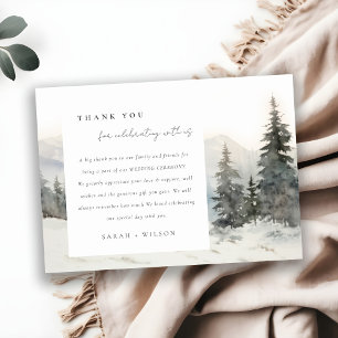 Carte De Remerciements Dusky Winter Snow Mountain Mariage paysage