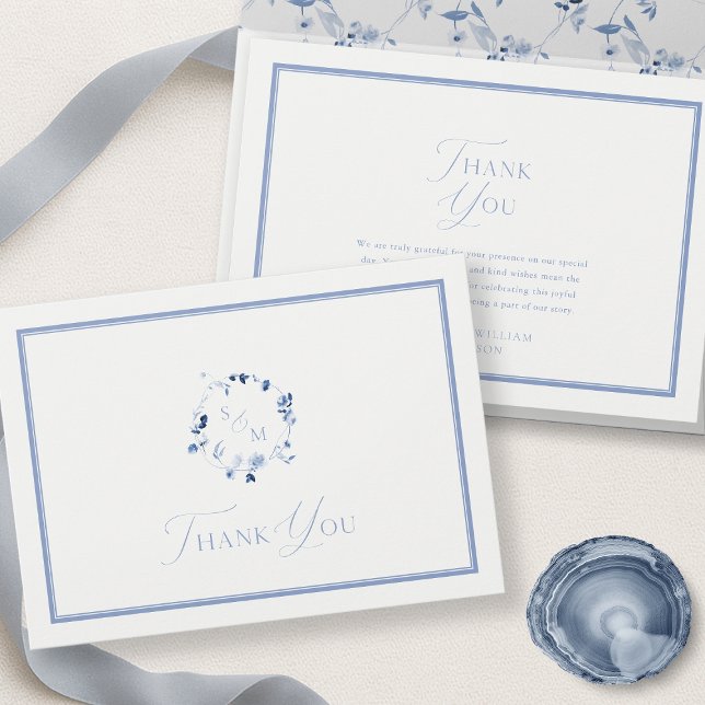 Carte De Remerciements Dusty Blue Fine Art Thank You Note (Créateur téléchargé)