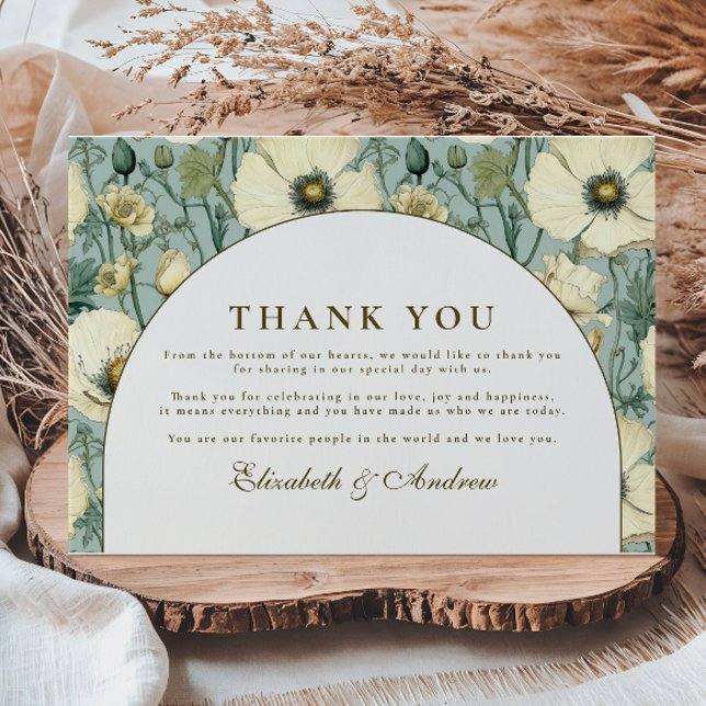 Carte De Remerciements Dusty Blue Floral Arch Garden Wedding (Créateur téléchargé)