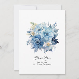 Carte De Remerciements Dusty Blue Floral Mariage