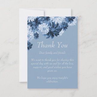 Carte De Remerciements Dusty Blue Floral Wedding Thank You Card