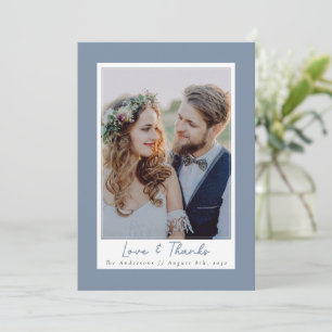 Carte De Remerciements Dusty Blue Love & Thanks Mariage photo