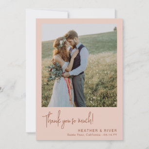 Carte De Remerciements Dusty Blush Romantic Personnalisé Photo Mariage