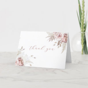 Carte De Remerciements Dusty Rose Blush Ivory Moderne Boho Mariage