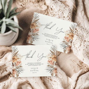 Carte De Remerciements Dusty Rose Floral Wreath Mariage