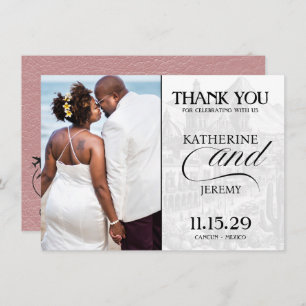 Carte De Remerciements Dusty Rose Mexique Passeport