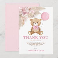 Dusty rose Teddy Ours Balloon Baby shower fille