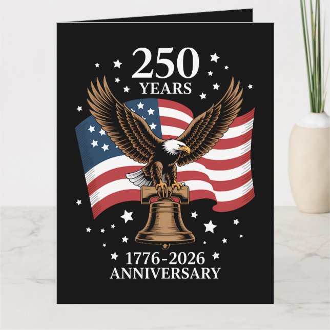 Carte De Remerciements Eagle and Flag 250 Years of America 1776-2026 (Devant)