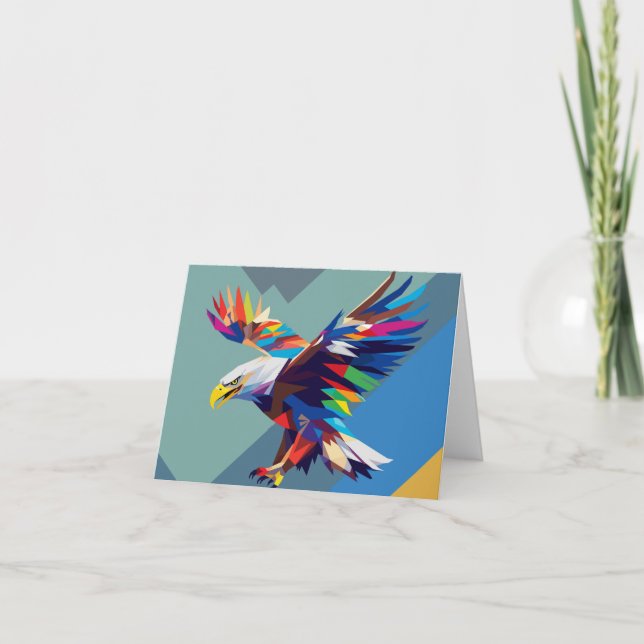 Carte De Remerciements Eagle pop art (Devant)