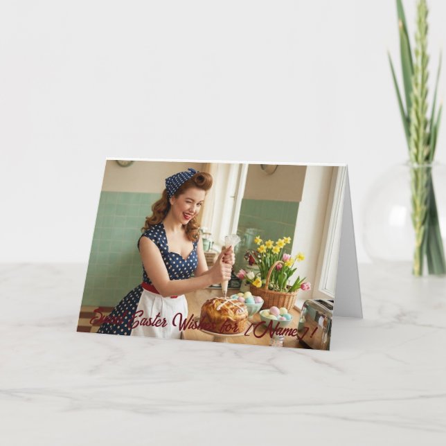 Carte De Remerciements Easter Pin-Up Retro Greeting Card (Devant)