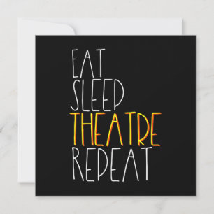 Carte De Remerciements Eat Sleep Actrice Répéter Funny Musical Actor Don