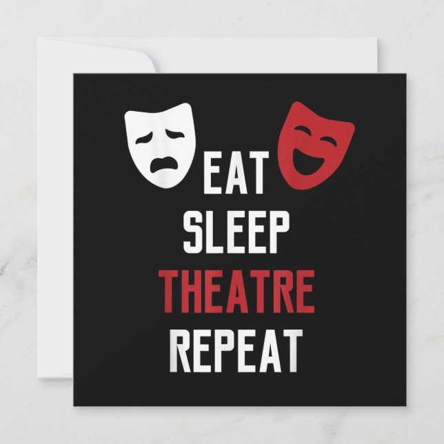 Carte De Remerciements Eat Sleep Atre Repeat - Musical Broadway Actor Gif (Devant)