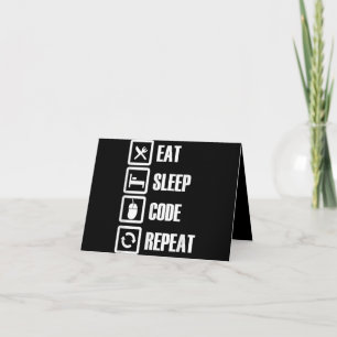 Carte De Remerciements Eat Sleep Code Répétition Coding Programmer Ingéni