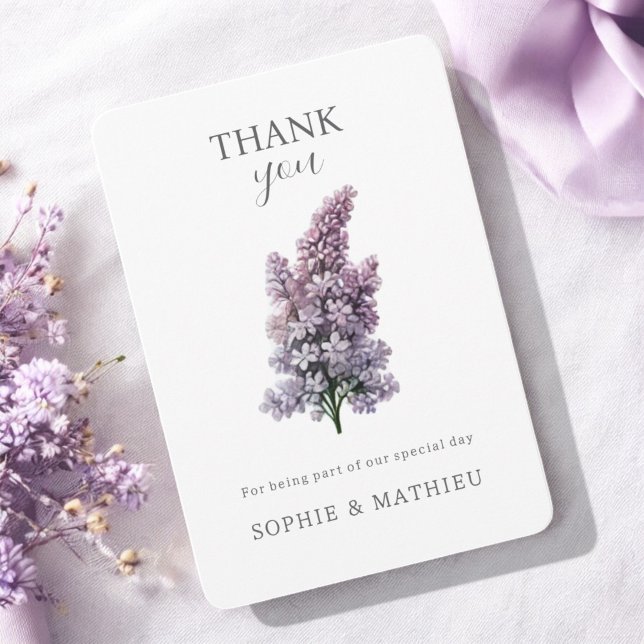 Carte De Remerciements Eau de lilas français floral élégant de printemps  (Créateur téléchargé)